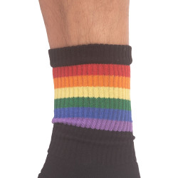 Barcode Berlin Chaussettes HALF SOCKS Rainbow Noire
